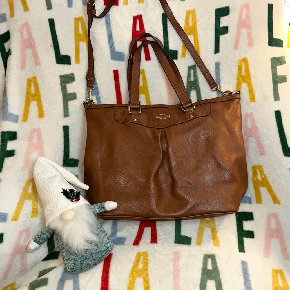 Coach Brown Leather Satchel Shoulder / tote big bag